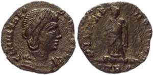 Roman Empire AE Nummus 337 - 341 AD Theodora ... 
