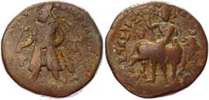 Indo-Scythian Kingdom AE Tetradrachm 113 - ... 