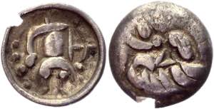 Samarkand Sogdiana AR Obol 400 - 500 AD ... 
