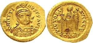 Byzantium Solidus 527 - 542 AD, Justinian I ... 