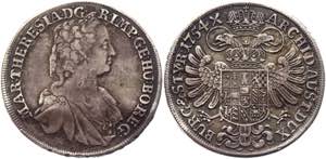 Austria 1/2 Taler 1754 - KM# 1797; Silver ... 