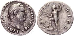 Roman Empire Denarius 70 AD, Vespasian - RIC ... 