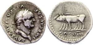 Roman Empire Denarius 77 - 78 AD, Vespasian ... 