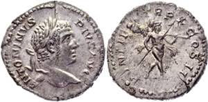 Roman Empire Denarius 205 - 207 AD, ... 
