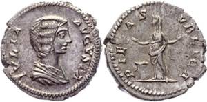 Roman Empire Denarius 199 - 207 AD, Julia ... 