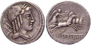 Roman Republic Denarius 85 BC, L. Iulius ... 