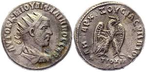 Roman Empire Tetradrachm 249 AD, Philippe ... 