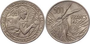 Central African States 500 Francs 1976 C - ... 