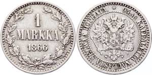 Russia - Finland 1 Markka 1866 S - KM# 3.1; ... 