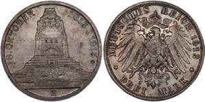 Germany - Empire Saxony-Albertine 3 Mark ... 