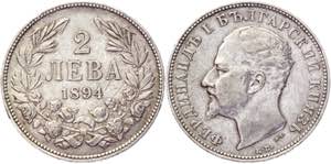 Bulgaria 2 Leva 1894 KB - KM# 17; Silver ... 