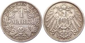 Germany - Empire 1 Mark 1900 F - KM# 14; ... 