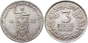 Germany - Weimar Republic 3 Reichsmark 1925 ... 
