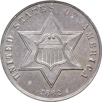 U.S.A.      3 Cents 1862.   Kr. 86 ... 