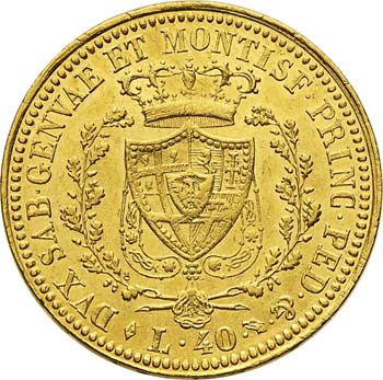 CARLO FELICE  (1821-1831)  40 Lire ... 