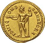 DIOCLEZIANO  (284-305)  Aureo, Roma.  D/ ... 