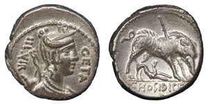 C. Hosidius, 68 BC.Silver ... 