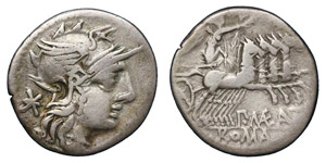 P. Maenius Antiacus, 132 BC.Silver ... 