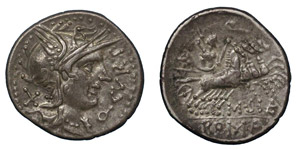 Q. Curtius, 116-115 BC.Silver ... 