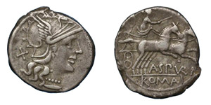  A. Spurilius, 139 BC.Silver ... 