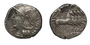 M. Baebius Tampilus, 137 BC.Silver ... 