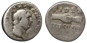 Vitellius, 69.Silver Denarius, ... 