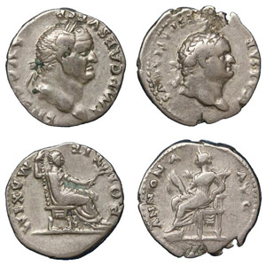  Vespasianus, 69-79 .Lot of 2 ... 