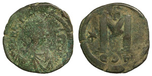 Justin I, 518-527.AE Follis 19,6 ... 
