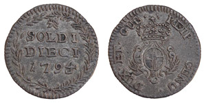 Genua Republic 10 Soldi 1794  D/ ... 