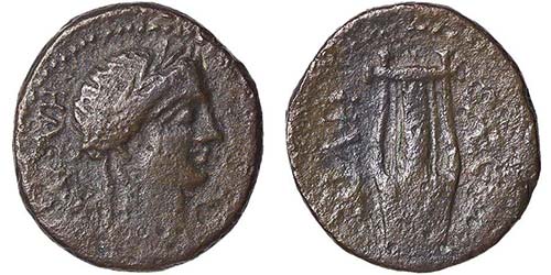 Sicily Alaisa  Bronze 44-43 BC Ø ... 
