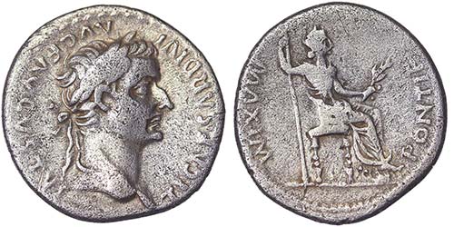 Empire Tiberius Denarius Rome Ø ... 