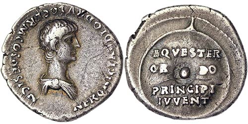 Empire Nero as caesar Denarius ... 