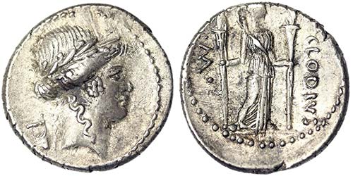 Republic Claudia (42 BC) Denarius ... 