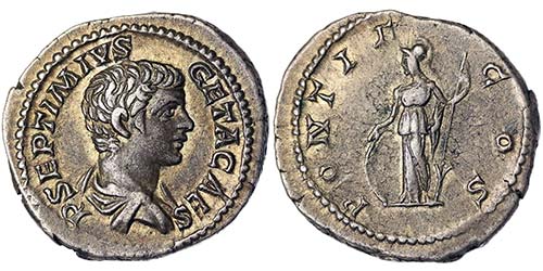 Empire Geta (198-212 AD) Denarius ... 