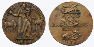 Libya Tripoli   1935 Fascist medal ... 