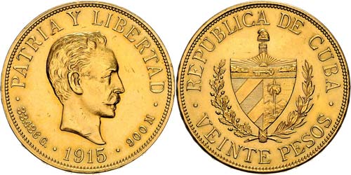 Cuba Republik  20 Pesos 1915 José ... 