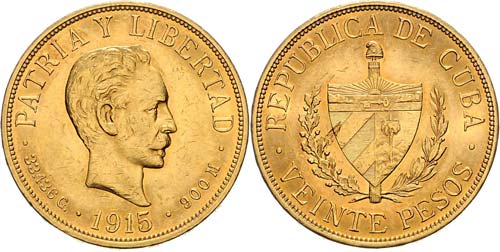 Cuba Republik  20 Pesos 1915 José ... 