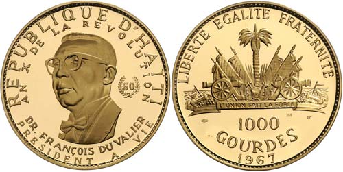 Haiti Republik  1000 Gourdes 1967 ... 