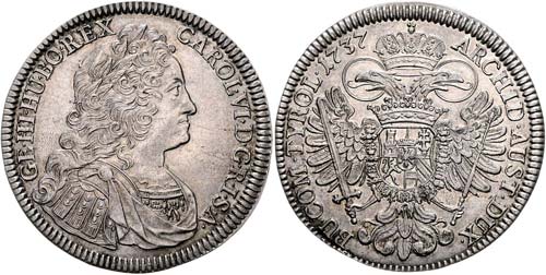 Karl VI. 1712 - 1740  Taler 1737 ... 