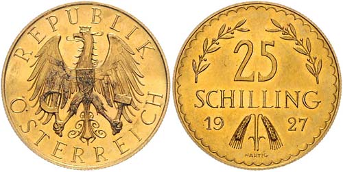 25 Schilling 1927 Wien. Her. 18   ... 