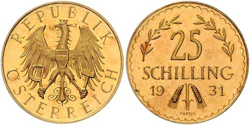 25 Schilling 1931 Wien. Her. 22   ... 
