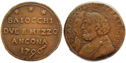 Italian States Ancona Pius VI ... 