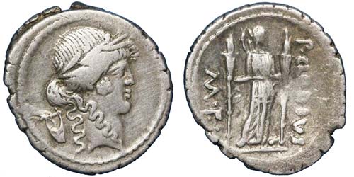 Republic Claudia (42 BC) Denarius ... 
