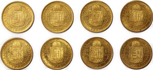 Austria LOTS  Lot 8 coins: 8 ... 