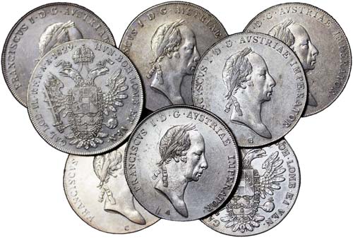 Austria LOTS  Lot 8 coins. Thaler: ... 