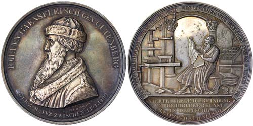 Germany  Medal 1840 Mainz 400th ... 