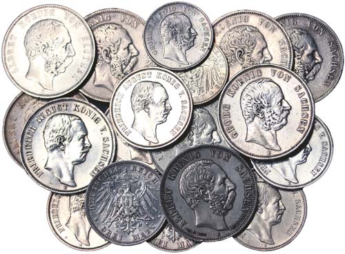 Germany LOTS  Lot 25 coins. Saxony ... 