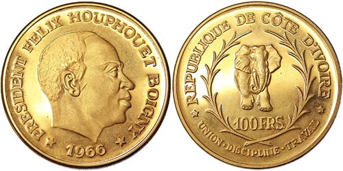 Ivory Coast Republic  100 Francs ... 