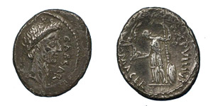 Julius Caesar.Silver Denarius, Rome. P. ... 