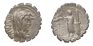 A. Postumius, 81 BC.Silver denarius ... 